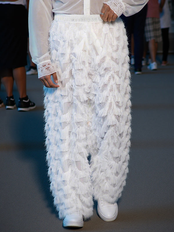 Mens Fringe Patchwork Loose Casual Pant SKUL10774