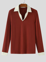 Men's Solid Color Textured Long Sleeve Shirt SKUL28426