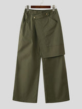 Men's Asymmetrical Wrap Waist Wide Leg Utility Techwear Cargo Pant SKUL60024