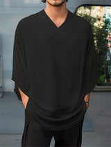 Mens Sheer Mesh 3/4 Length Sleeve T-Shirt SKUL11813