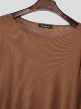 Men's Solid Color Textured Long Sleeve T-Shirt SKUL30550