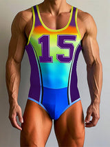 Men's Number Print Gradient Bodysuit SKUL22185