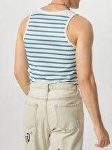 Mens Striped Knit Crew Neck Sleeveless Vest SKUK07259