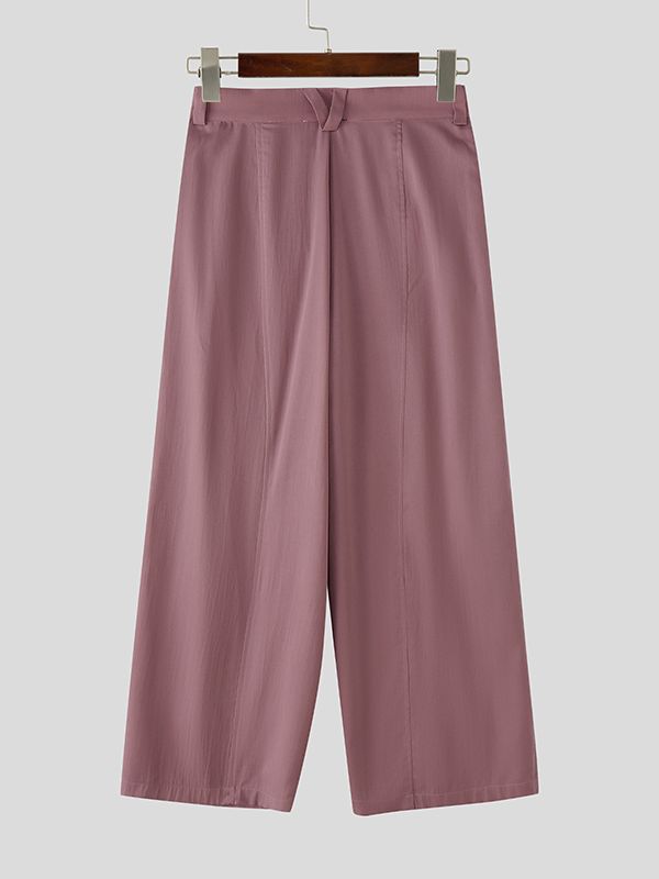 Men's Solid Wide Leg Loose Pant SKUL32838