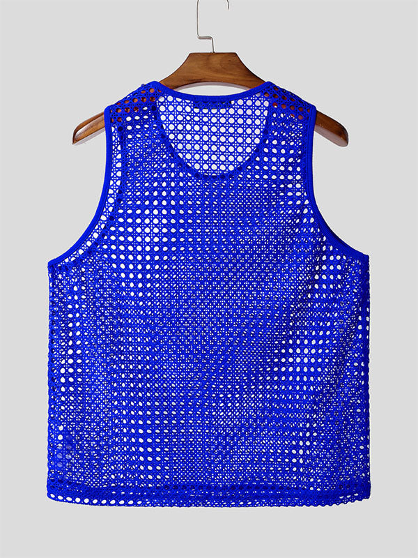 Mens Hollow-Out Mesh Sleeveless Tank SKUL19134