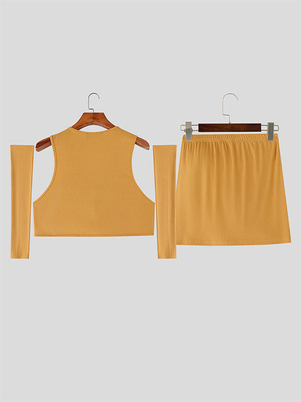 Mens Solid Textured Casual Two Pieces Outfit SKUL15249