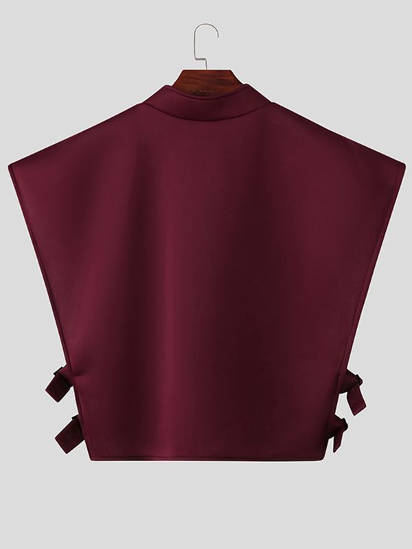Men's Futuristic Broad Shoulder Side Buckle Waistcoat SKUL54668