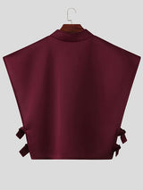 Men's Futuristic Broad Shoulder Side Buckle Waistcoat SKUL54668