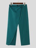 Mens Solid Buckle Design Casual Pants SKUK63619