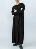 Mens Solid Long Sleeve Muslim Robe SKUK28591