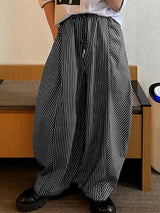 Mens Striped Wide-Leg Casual Pant SKUL10558