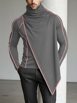 Men's Contrast Color Edge Knit Long Sleeve T-shirt SKUL43943