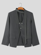 Mens Hollow Out Design Tie Long Sleeve Blazer SKUK80360