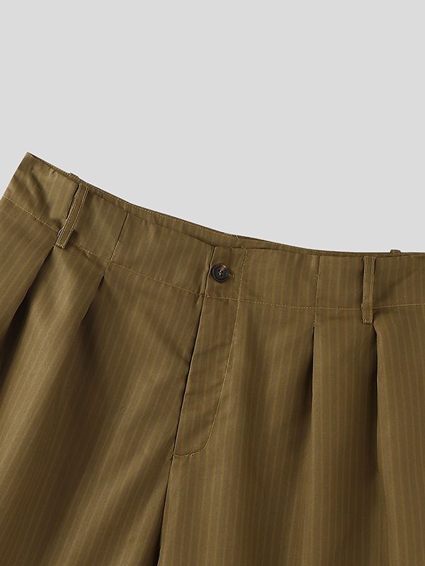 Men's Ruffled Patchwork Striped Casual Short SKUL34026