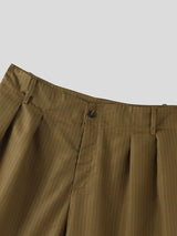 Men's Ruffled Patchwork Striped Casual Short SKUL34026