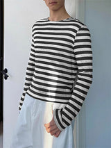 Mens Striped Knit Long Sleeve T-Shirt SKUL22817