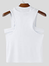 Mens Textured Stretch Two-Piece Cropped Tank SKUL13710