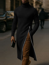 Men's Deconstructed Textured Long Hem Long Sleeve T-shirt SKUL46241