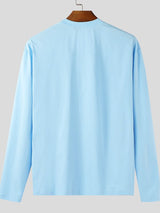 Men's Solid Color Pocket Long Sleeve T-Shirt SKUL40090