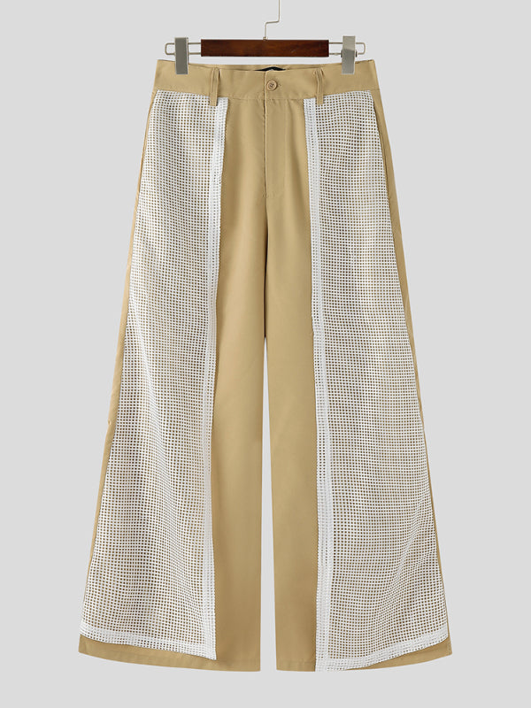 Mens Sheer Mesh Contrast Color Casual Pant SKUL17044