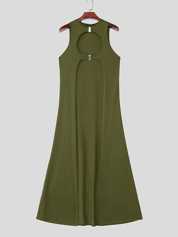 Mens Cut-Out Design Long Hem Tank SKUL11373