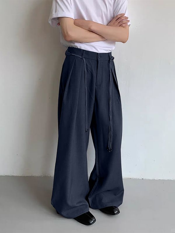 Men's Solid Wide Leg Casual Pant SKUL35234