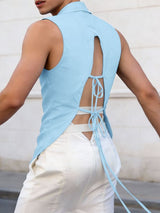 Men's Tie Back Deconstructed Tank SKUL57668