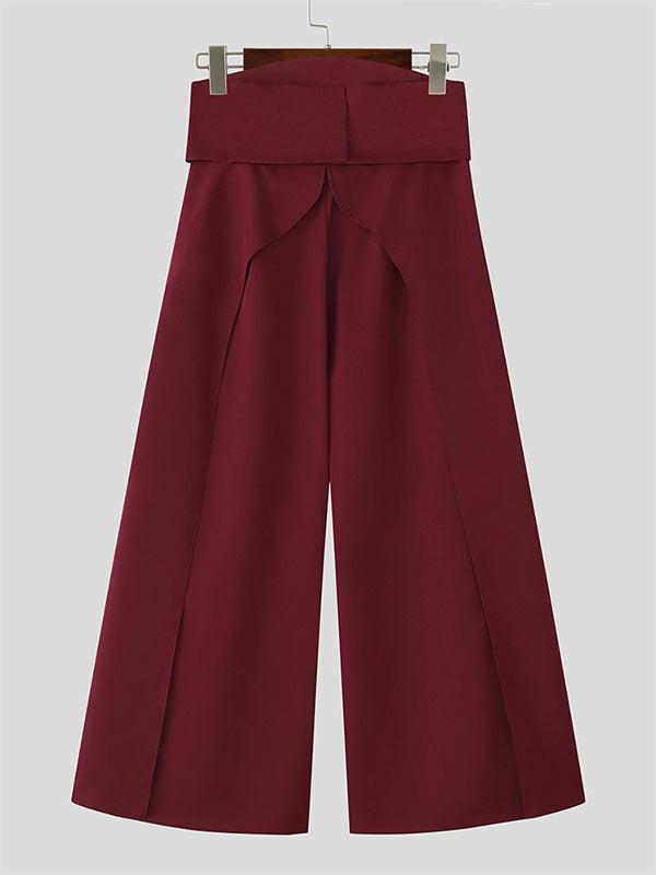 Men's Solid Layered Hem Casual High Waist Pant SKUL26071