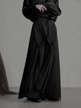 Men's Solid Color Layered Wide Leg Casual Pant SKUL30427