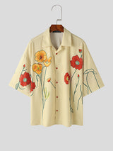 Mens Floral Print Half Sleeve Shirt SKUK61374