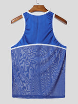 Men's Sheer Mesh Patchwork Tank SKUL22228