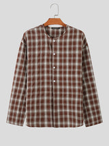 Mens Lightweight Plaid Long-Sleeve Shirt SKUK75367