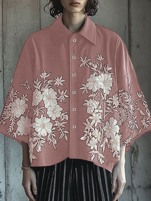 Mens Floral Print 3/4 Sleeve Shirt SKUL02371