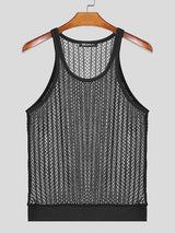 Mens Mesh Hollow Out Sleeveless Vest SKUK48534