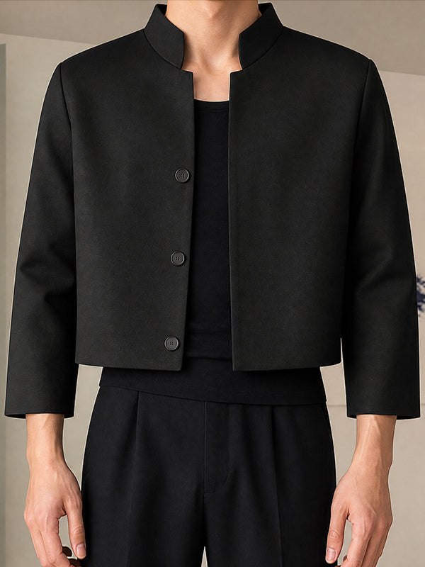 [Pre-order] Men's Clean-Fit Minimalist Daily Commute Single-Breasted Button-Down Boxy Jacket SKUL88547