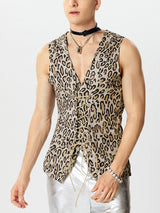 Mens Leopard Strap Design Sleeveless Vest SKUK53934