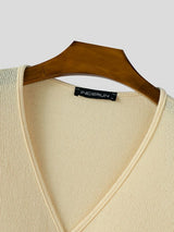 Men's Textured Knit V Neck Long Sleeve Cardigan SKUL33862