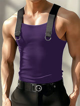 Mens Solid Color Knit Fitted Sleeveless Tank SKUL05346