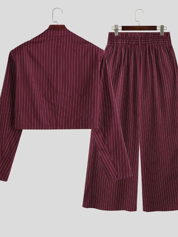 Men's Minimalist Striped Casual Two Pieces Outfit SKUL45233