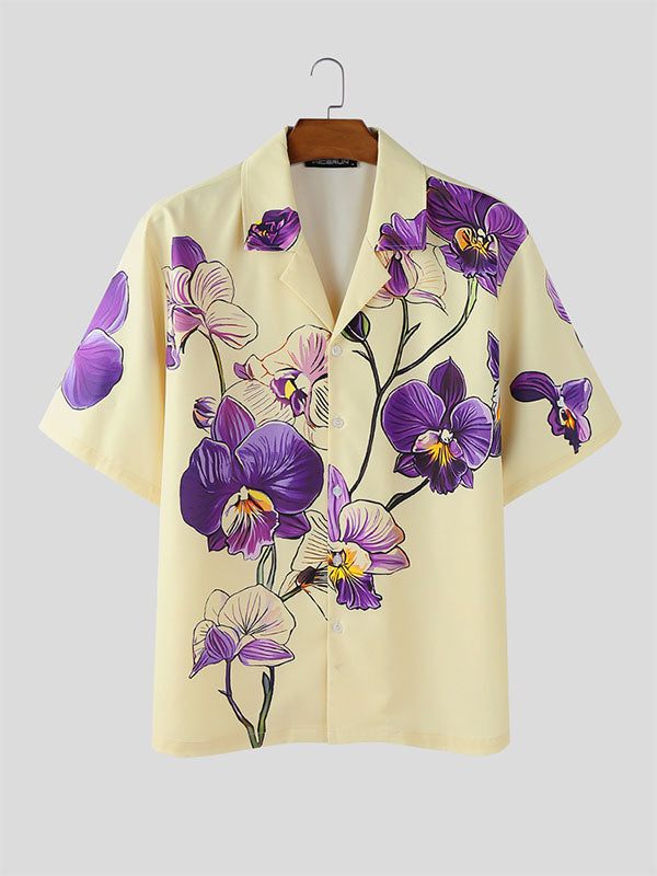 Mens Floral Print Short Sleeve Shirt SKUL16920