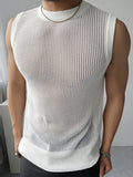 Mens Solid See Through Sleeveless Casual Vest SKUK64341