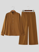 Men's Solid Color Casual Two Pieces Outfit SKUL27271