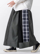 Men's Plaid Striped Colorblock Loose Pant SKUL24557