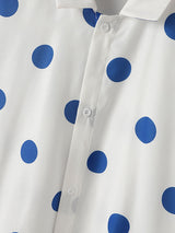 Mens Polka Dot Print Five Sleeve Shirt SKUK74701