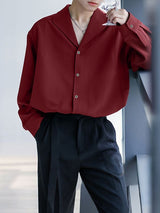 Men's Solid Casual Long Sleeve Shirt SKUL35298