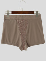 Men's Sexy Sheer Mesh Leopard Print Back Panel Boxer Short SKUL69632