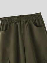 Men's Solid Color Wide Leg Cargo Pant SKUL49893