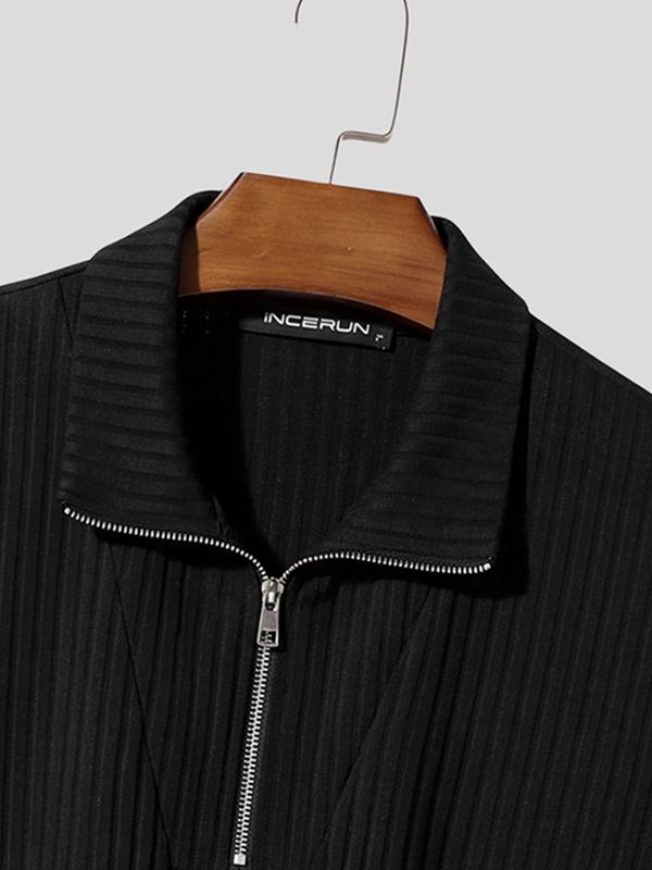 Men's Smart Chic Cocktail Evening Hollow-Out Mesh Panel Quarter-Zip Fitted Shirt SKUL84048