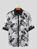 Mens Ink Plants Print Short Sleeve Shirt SKUK63668