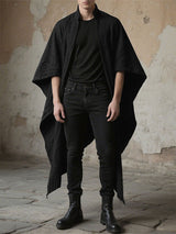 Men's Irregular Hem Texture Long Sleeve Cardigan SKUL24821